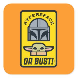 The Mandalorian & Grogu "Hyperspace or Bust" Icon Square Sticker