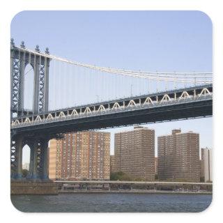 The Manhattan Bridge spanning the East River Square Sticker
