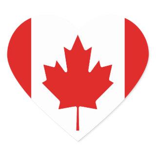 The Maple Leaf flag of Canada Heart Sticker