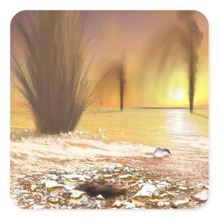 The Martian south polar ice cap Square Sticker