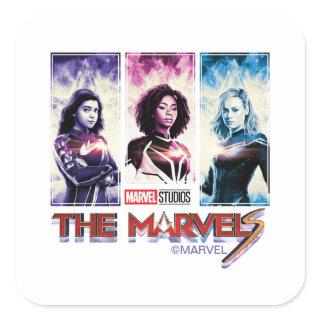 The Marvels Tri-Color Panel Logo Badge Square Sticker