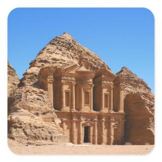 The Monastery Petra Jordan Square Sticker