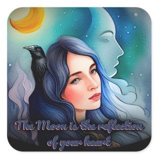 The Moon Is a Reflection of Your Heart Square Sticker