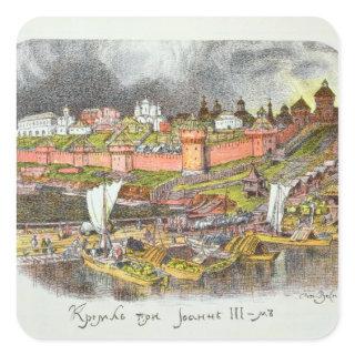The Moscow Kremlin in the time of Tsar Ivan III Square Sticker