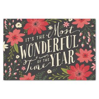 The Most Wonderful Time of Year Holiday Floral Tissue Paper