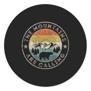 The Mountains Are Calling Classic Round Sticker