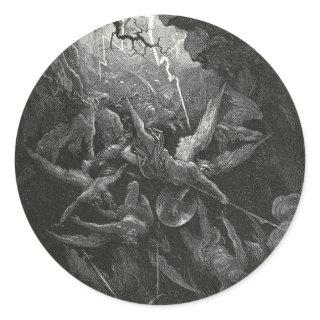 The Mouth Of Hell By Gustave Dore Classic Round Sticker