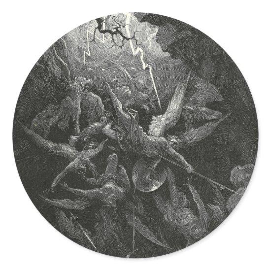 The Mouth Of Hell By Gustave Dore Classic Round Sticker