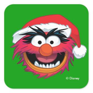 The Muppets | Christmas Animal Face Square Sticker
