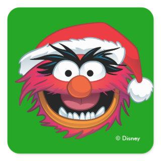 The Muppets | Christmas Animal Face Square Sticker