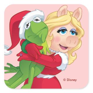 The Muppets | Kermit & Miss Piggy Christmas Square Sticker