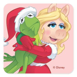 The Muppets | Kermit & Miss Piggy Christmas Square Sticker