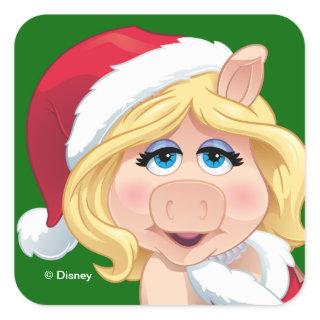 The Muppets | Miss Piggy Santa Claus Square Sticker