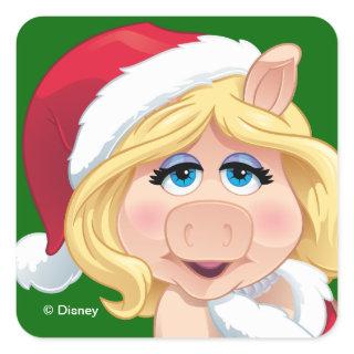 The Muppets | Miss Piggy Santa Claus Square Sticker