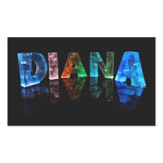 The Name Diana in 3D Lights (Photograph) Rectangular Sticker