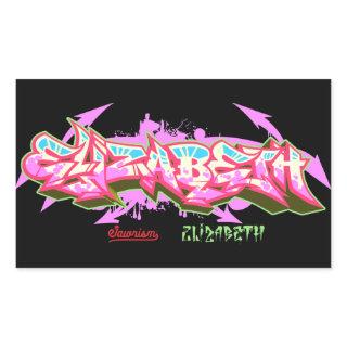 The name Elizabeth in graffiti-Stickers-Rectangle Rectangular Sticker