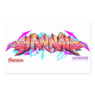 The name Hannah in graffiti-Rectangle Stickers