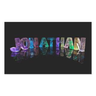 The Name Jonathan in 3D Lights (Photograph) Rectangular Sticker