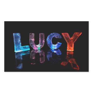 The Name Lucy in 3D Lights (Photograph) Rectangular Sticker