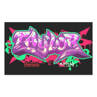The name Taylor in graffiti-Rectangle Stickers