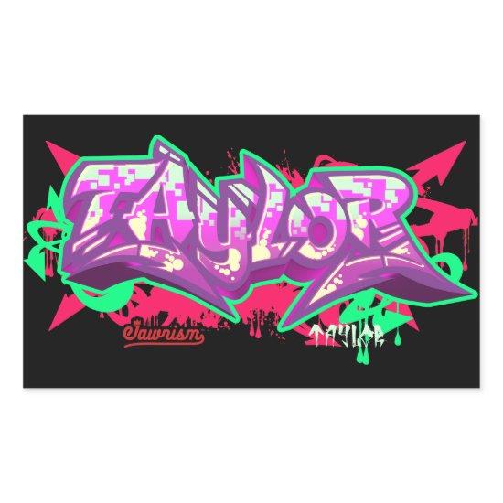 The name Taylor in graffiti-Rectangle Stickers
