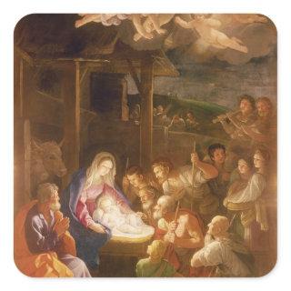 The Nativity at Night, 1640 Square Sticker