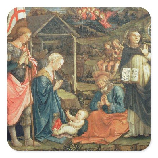 The Nativity with SS. Michael and Dominic, 1470 (t Square Sticker