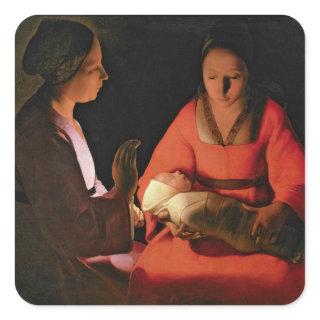 The New Born Child, late 1640s Square Sticker