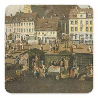 The New Market in Berlin with the Marienkirche Square Sticker