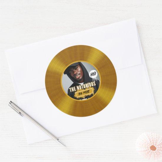 The Notorious | Custom Photo Hip Hop Gold Record  Classic Round Sticker
