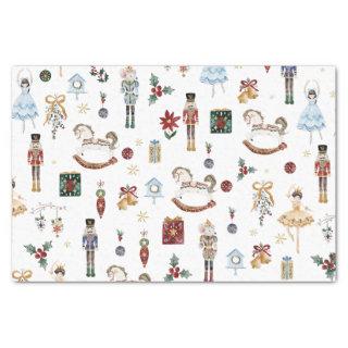 The Nutcracker Christmas Ballet Vintage Watercolor Tissue Paper