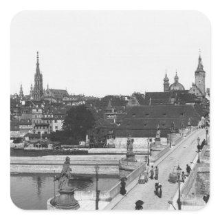 The old bridge over the River Main Square Sticker