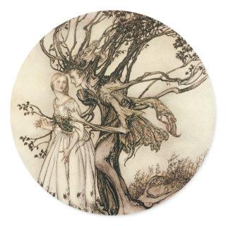 The Old Woman in the Wood by Arthur Rackham Classic Round Sticker