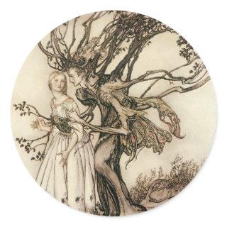 The Old Woman in the Wood by Arthur Rackham Classic Round Sticker