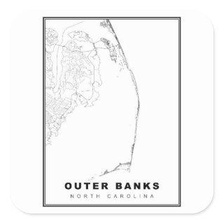 The Outer Banks Map Square Sticker