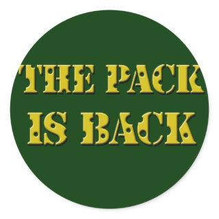 the pack is back cheese text classic round sticker