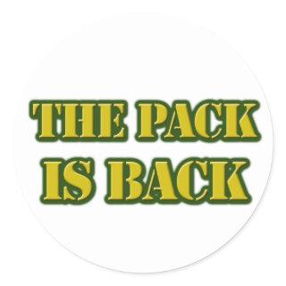 the pack is back classic round sticker