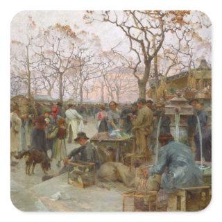 The Parisian Bird Market Square Sticker