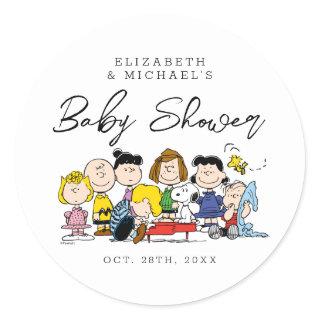 The Peanuts Gang | Baby Shower Classic Round Sticker