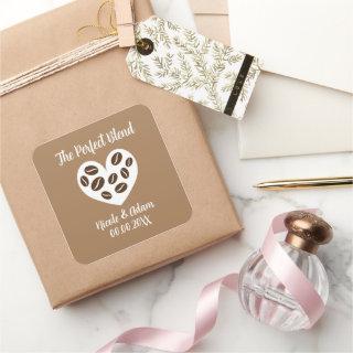 The Perfect Blend coffee bean wedding stickers