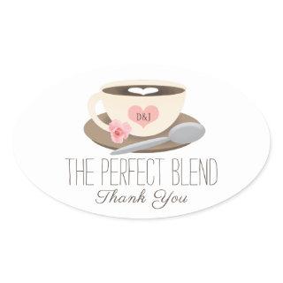 The Perfect Blend Monogrammed Coffee Cup Oval Sticker