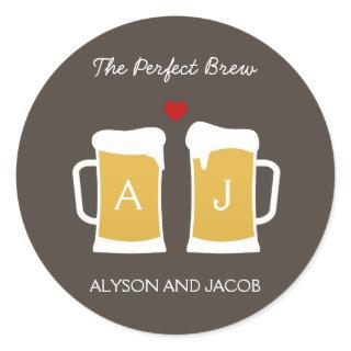 The Perfect Brew Wedding Favor Sticker/ Envelope Classic Round Sticker