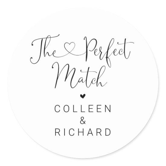 The Perfect Match Sticker for Wedding Favor