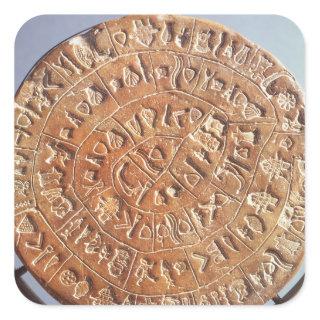 The Phaistos Disc, with unknown significance Square Sticker