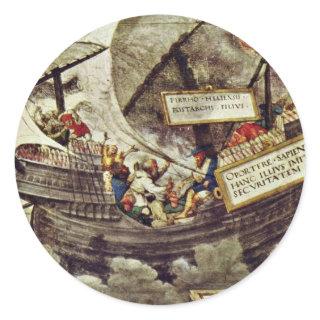 The Philosopher Pyrrho In Stormy Seas By Petrarca- Classic Round Sticker