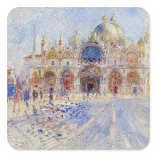 The Piazza San Marco, Venice, 1881 (oil on canvas) Square Sticker