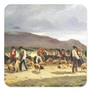 The Pig Market, 1875 Square Sticker