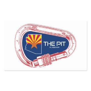 The Pit Flagstaff Arizona Climbing Carabiner Rectangular Sticker