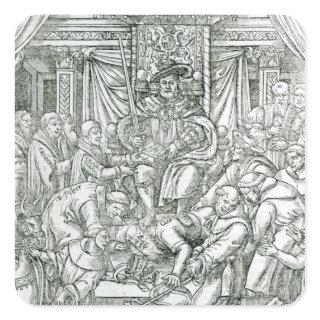 The Pope suppressed by King Henry VIII, 1534 Square Sticker