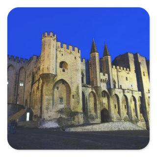 The Pope's Palace in Avignon at sunset. Built 2 Square Sticker